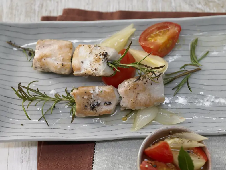 Rosmarin-Kaninchen-Spieße