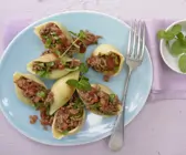 Gefüllte Muschelnudeln mit Hackfleisch