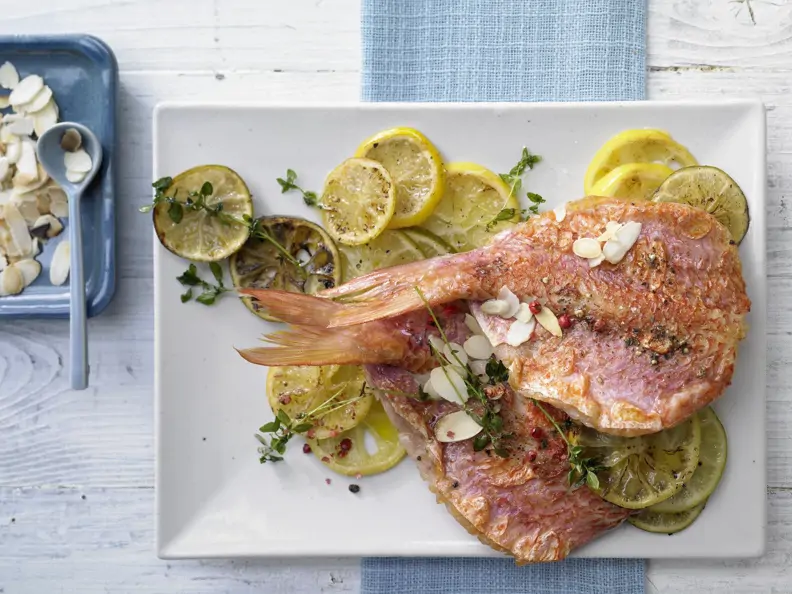 Gebratene Rotbarbenfilets