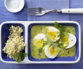 Eier in Curry-Senf-Sauce