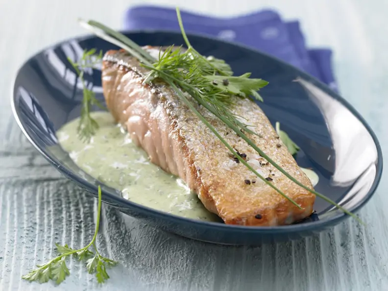 Gebratenes Lachsfilet