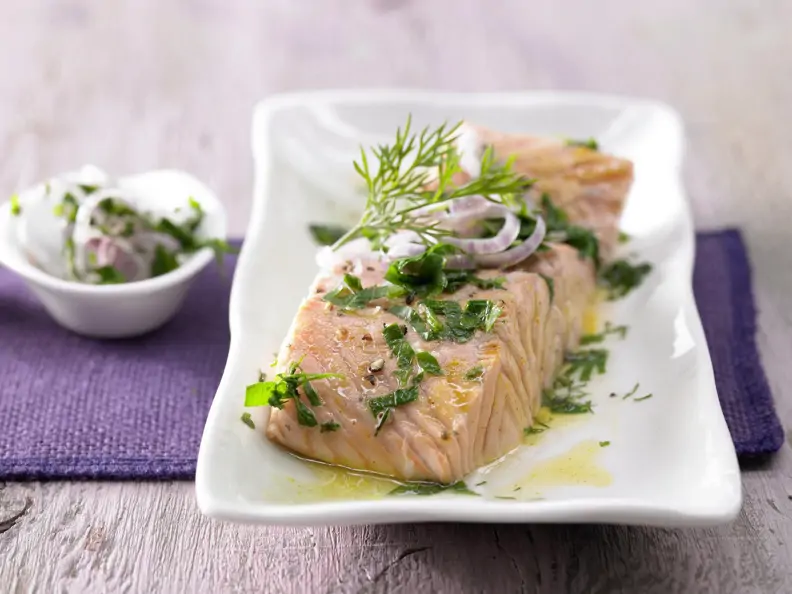 Lachsfilet mit Safranbutter