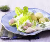 Forellenfilets auf Salat
