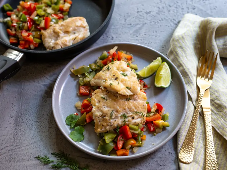 Gebratenes Kabeljaufilet