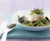 Sprossenpfanne mit Heilbutt