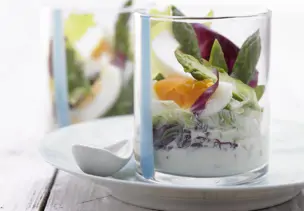 Eier-Spargel-Salat mit Joghurtdressing