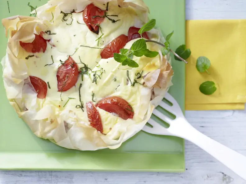 Frischkäse-Tomaten-Tarte