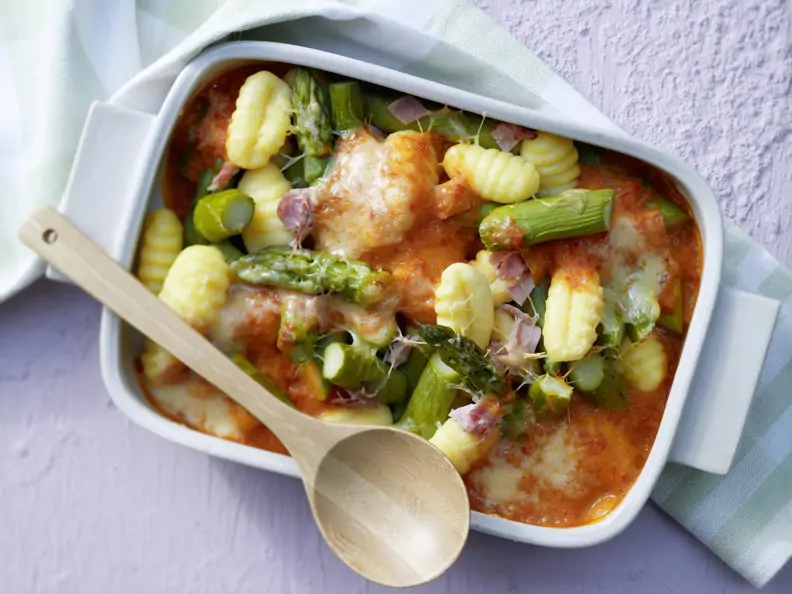 Gnocchi-Spargel-Auflauf