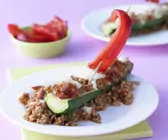 Gefüllte Zucchini mit Soja
