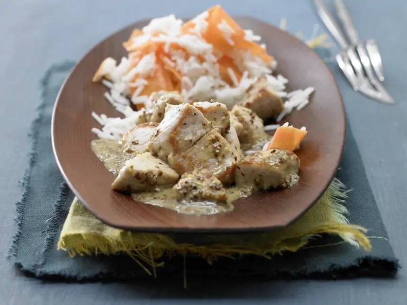 Putenbrust in Honig-Senf-Sauce