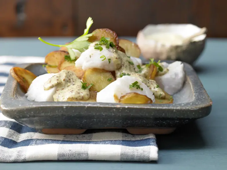 Pannfisch mit Senfsauce