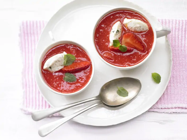 Gekühlte Erdbeersuppe