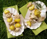 Hähnchen-Kartoffel-Spieße