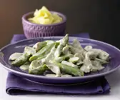 Schnitzelpanne mit Spargel