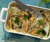Brennnessel-Kohlrabi-Gratin