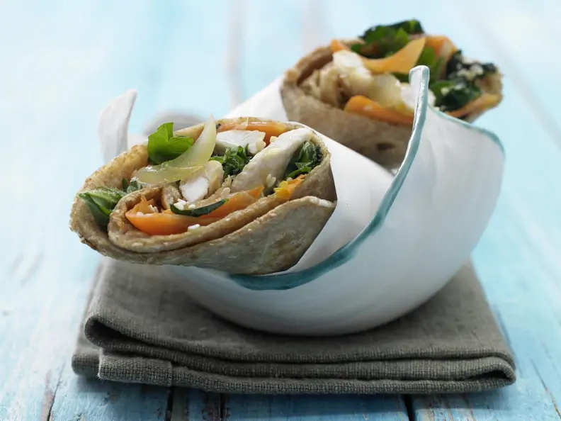 Brennnessel-Hähnchen-Wraps