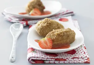 Quarkklößchen mit Erdbeersauce
