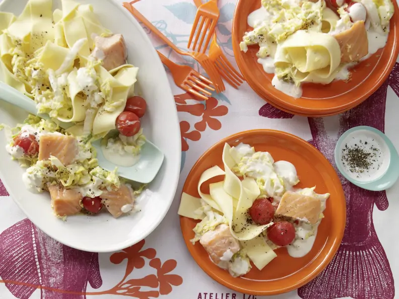 Lachs in Rahmgemüse