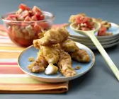 Knusperfisch mit Tomaten-Brot-Salat