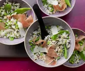 Erbsen-Reis mit Parmaschinken
