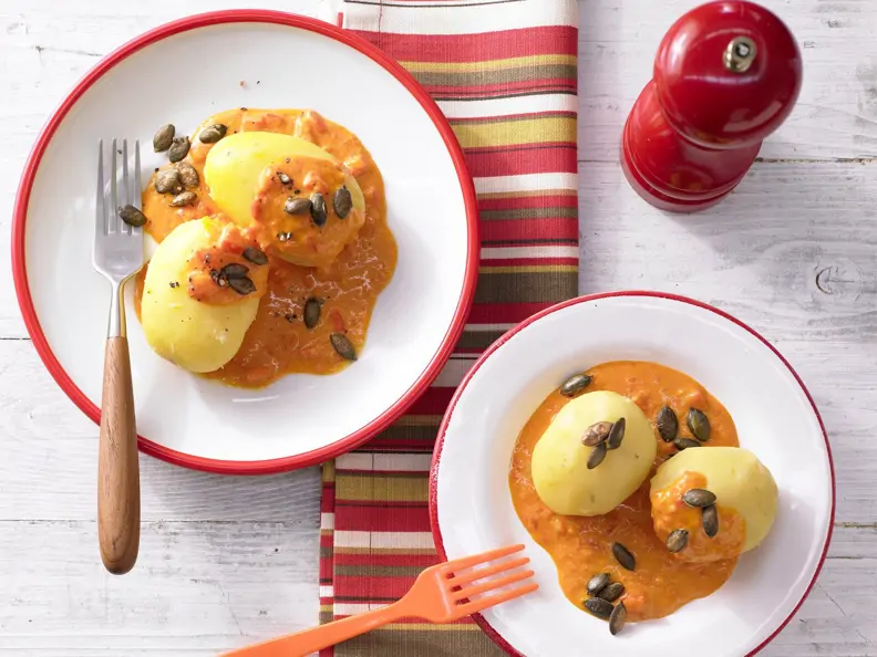 Kartoffeln in Paprika-Rahmsauce