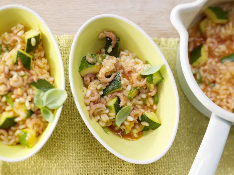 Krabben-Risotto mit Zucchini