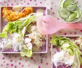 Salatplatte mit pikanten Herzen
