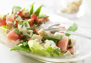 Melonen-Mozzarella-Salat