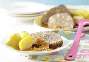 Pilzhackbraten in Rahmsauce