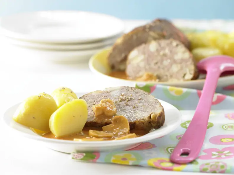Pilzhackbraten in Rahmsauce