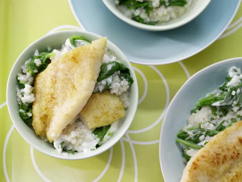 Graupenrisotto mit Fischfilet