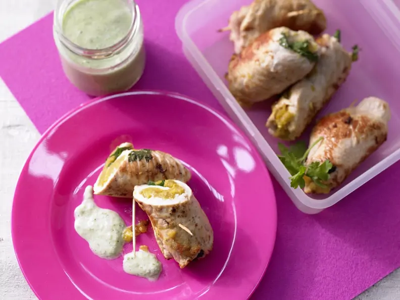 Putenrouladen mit Linsenfüllung
