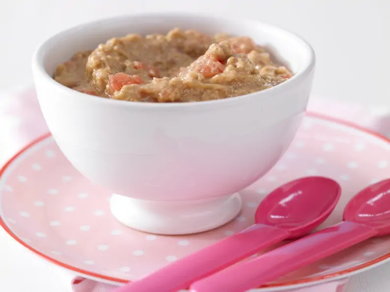 Melonen-Keks-Brei mit Haferflocken