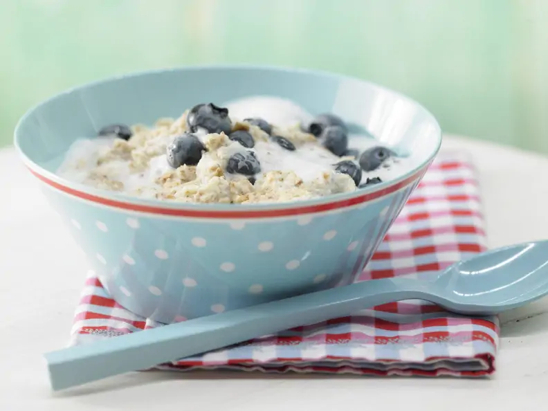 Zwiebackbrei mit Heidelbeeren