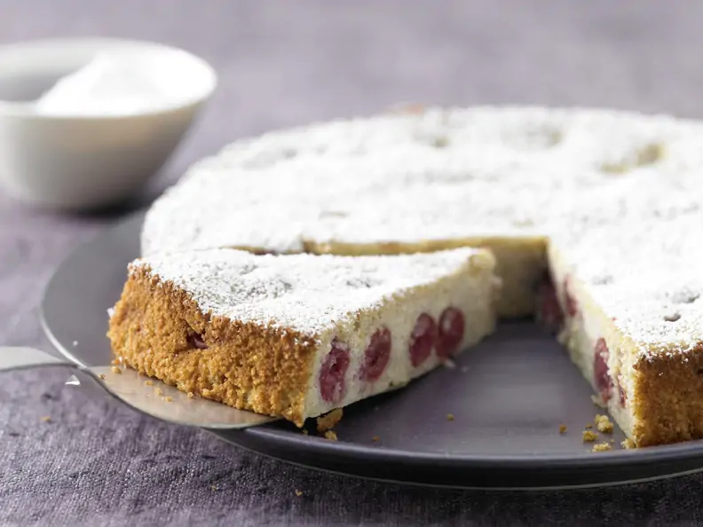 Ricotta-Quark-Kuchen mit Sauerkirschen