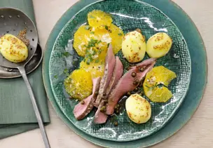 Rehrücken mit Senfkartoffeln