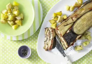 Pastete mit Auberginen und Rosmarinkartoffeln
