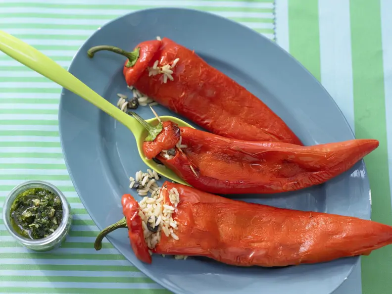 Gefüllte Spitzpaprika mit Reis