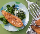 Süßkartoffeln mit Spinatsalat