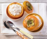 Kaki-Joghurt mit Hirseflocken