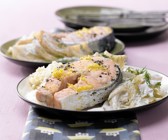Marinierter Lachs auf Fenchelgemüse