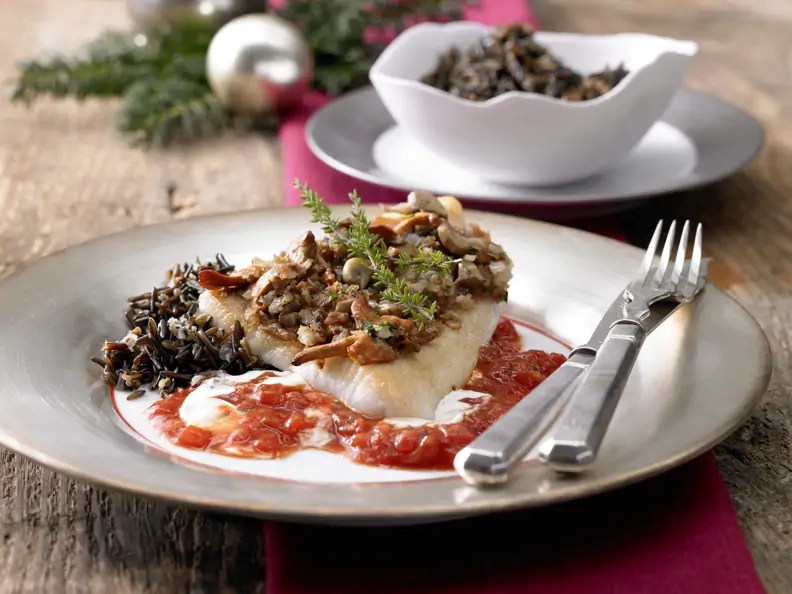 Zanderfilet mit Pilzkruste