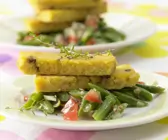 Polenta mit Steinpilzen, Bohnen und Tomaten