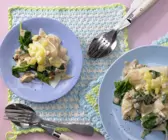 Nudeln mit Spinat und Käse