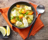 Kabeljau-Kürbis-Suppe