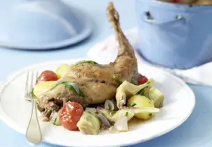 Französische Kaninchenkeulen