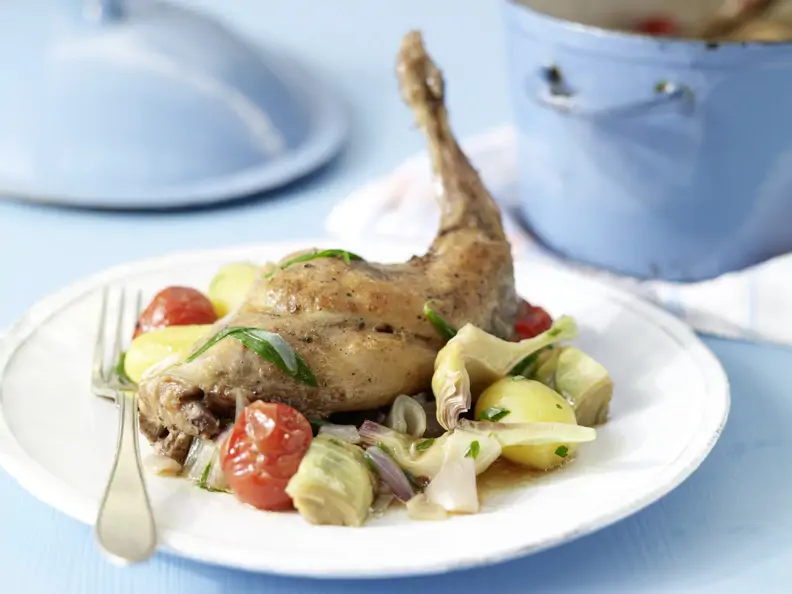 Französische Kaninchenkeulen