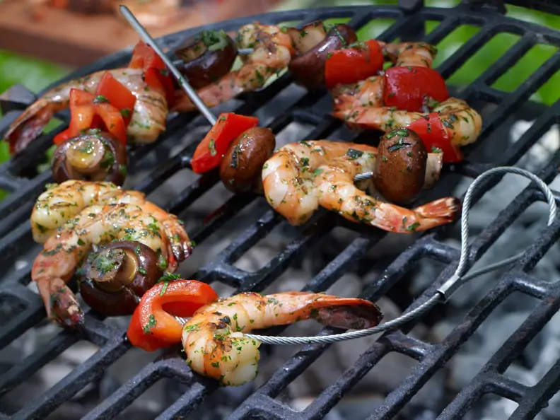 Scampi-Gemüse-Spieß