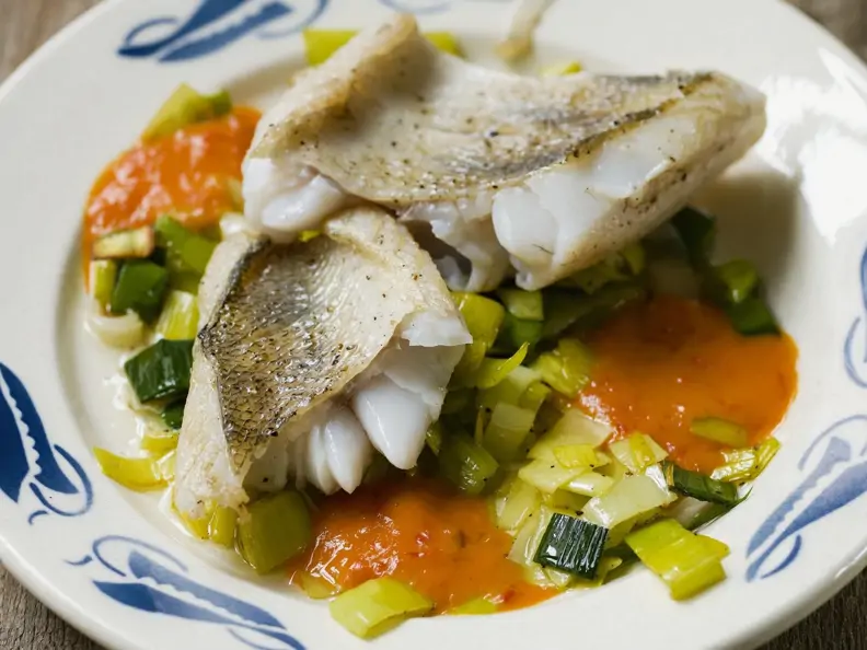 Zander mit Lauchgemüse