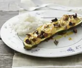 Zucchini gefüllt mit Brie und Champignons
